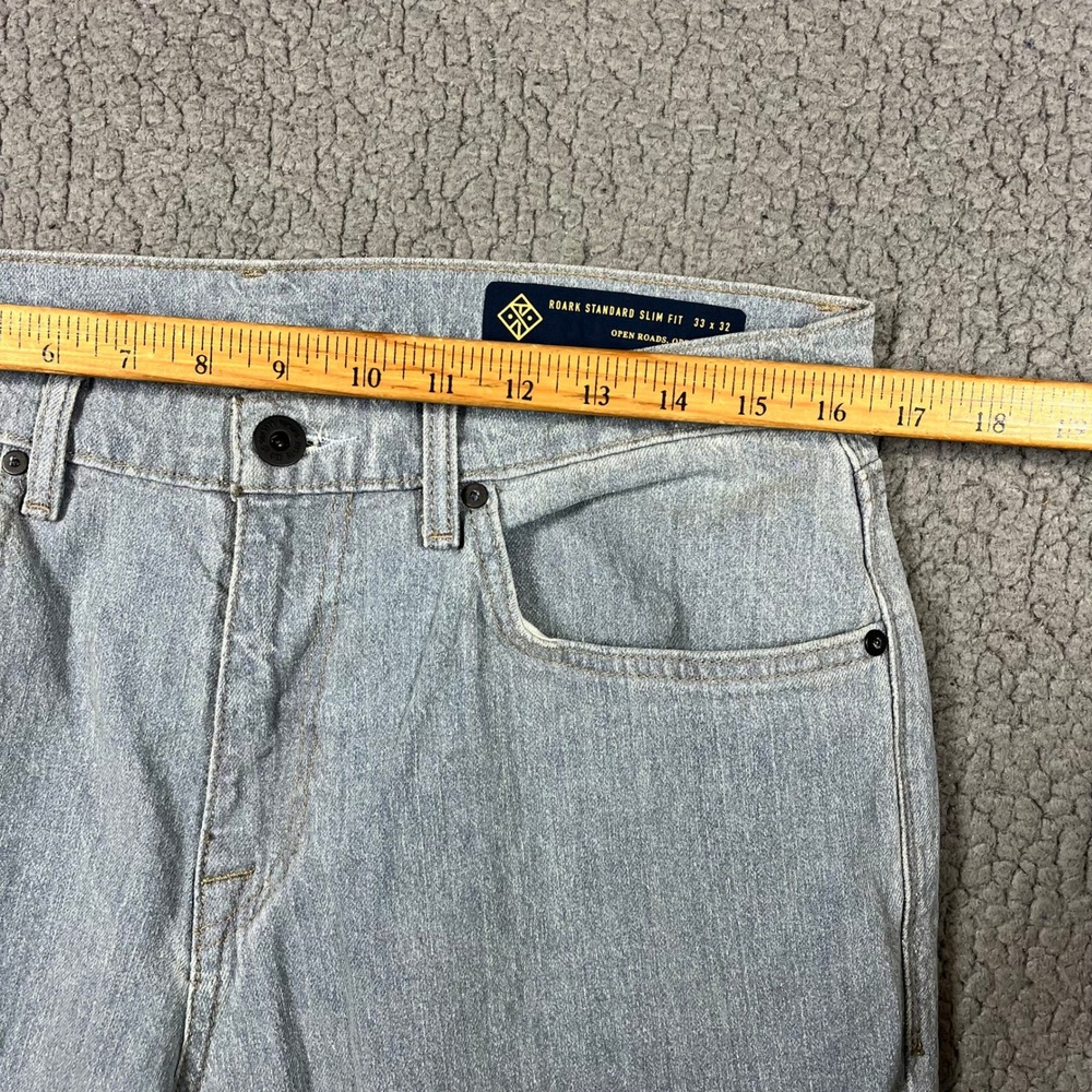 Roark Jeans HWY 133 Standard Slim Straight Mens 33x32 Light Wash RD208 Denim - Picture 10 of 14